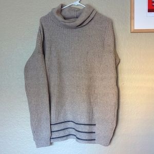 NWT Prana Funen Loop Sweater Tunic in Ash with Navy Details